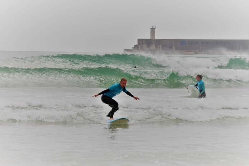 Matosinhos: Surfing Lesson with Equipment - From sand warm-up to catching waves: the flow you should expect
